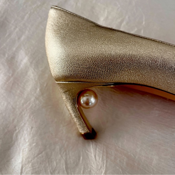 💫STUNNING!NWOT NICHOLAS KIRKWOOD•MIRA•Gold Pearl Pumps/Heels•Size 7•NEW•$795 - Picture 8 of 11
